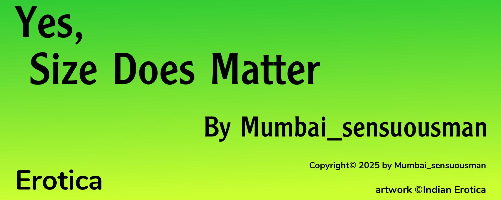 Yes, Size Does Matter - Cover